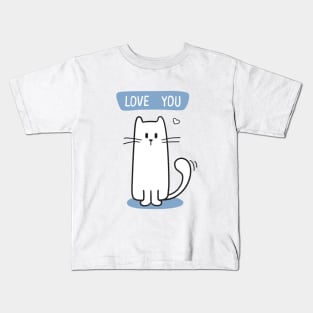 Cat with Love you phrase Kids T-Shirt